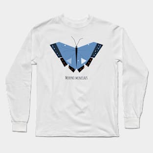 Morpho menelaus Blue butterfly Long Sleeve T-Shirt